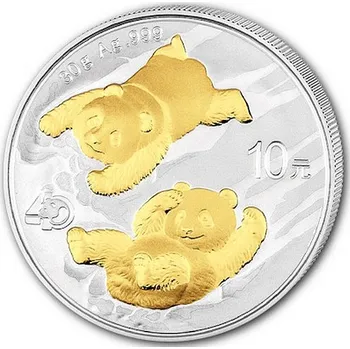 PANDA 2022 coin China (Chinese) Panda Gilded - 30g stříbrná mince pozlacená