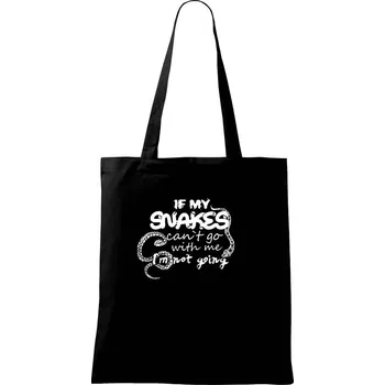 If snakes cant go with me - Taška bavlněná - 42 x 38 cm ( Černá )