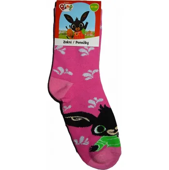 Dívčí růžové ponožky s králíčkem Bingem v zelené minině 27 - 30