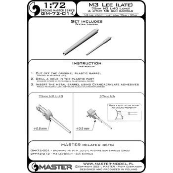 Plastikový model 1/72 M3 Lee late 75 mm M3 L/40 (long) & 37 mm M6
