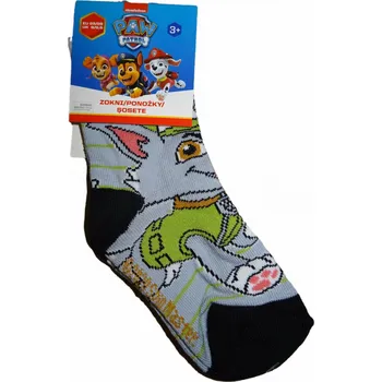 Chlapecké ponožky s černou patou a pejsky tlapkové patroly 23 - 26