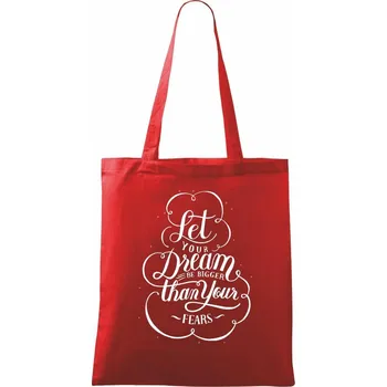 Let your dream bigger - Taška bavlněná - 42 x 38 cm ( Červená )