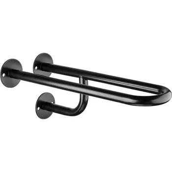 Madlo do koupelny wela PEVNÉ MADLO K UMYVADLU ČERNÉ PRAVÉ PREMIUM Délka: 90 cm, Průměr: 25 mm