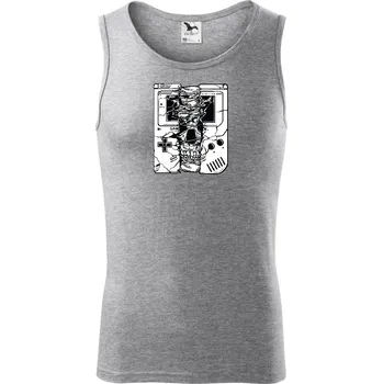 Gameboy Skull - Tílko pánské Core - XL ( Tmavě šedý melír )