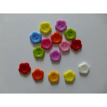 Knoflík Pro Háčkování Knoflíky kytička 13 mm, mix barev, balení 10ks