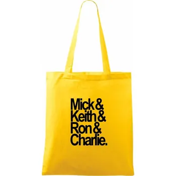 Mick Keith Ron Charlie - Taška bavlněná - 42 x 38 cm ( Žlutá )