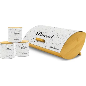 chlebník Haus Roland Chlebník bambusový s 3 dózami , barva bílá