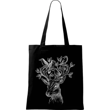 Jelen ochránce přírody - Taška bavlněná - 42 x 38 cm ( Černá )