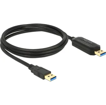 Datový kabel Delock Data Link + KM Switch USB 3.0 1,5 m černý