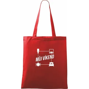 Můj víkend PC - Taška bavlněná - 42 x 38 cm ( Červená )