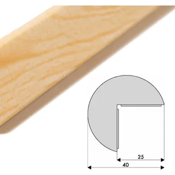 Stavební profil Ochranný profil 2, přírodní dřevo, Ø 4 cm × 100 cm