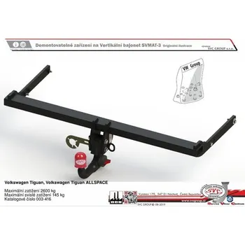 Tažné zařízení Tažné zařízení VOLKSWAGEN Tiguan ALLSPACE 06/2017->07/2023 SV 003-416, SVC GROUP