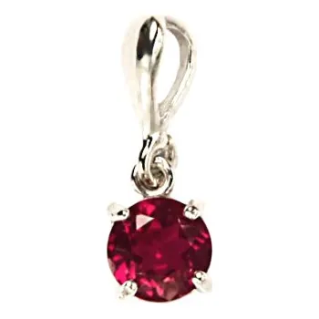 Šperk Stříbrný přívěsek zirkon rubín - P1251 (Stříbrný přívěsek s rubínem 5 mm )