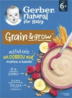 GERBER For Baby Natural Grain&Grow mléčná kaše malina a banán 220 g