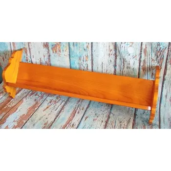 police Rustikální dřevěná světlá police masiv 63cm