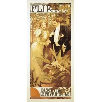 Kalendář Presco Group Pohled Alfons Mucha – Flirt, dlouhý