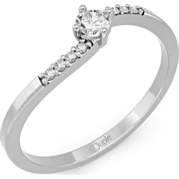 Prsten Couple, Decentní prsten Carmina, bílé zlato se zirkony, vel. 57, prům. 18.1 mm, 585-66-1-0304.1B00.0.57.001