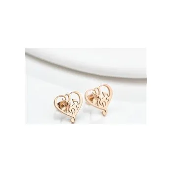 Náušnice Náušnice Srdce Houslový klíč a noty Barva: růžové zlato