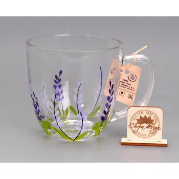 Skleněný hrnek - levandule
