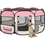 Petrashop Skládací ohrádka pro psy s taškou růžová 125 x 125 x 61 cm Růžová171011