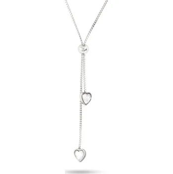 Řetízek Ellami VERONA 1689 Řetízek s posuvnou kuličkou, srdce s čirými zirkony Ellami