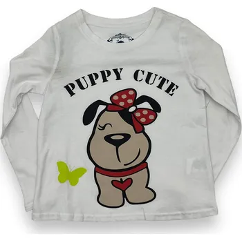 Dívčí tričko Dantony Dívčí trička s dlouhým rukávem PUPPY Barva: Bílá, Velikost: 116