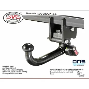 Tažné zařízení Tažné zařízení Peugeot 5008 06/2009->10/2010 BS 042-443 od SVC GROUP
