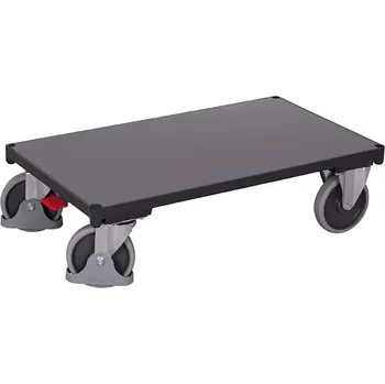 Plošinový vozík Základní podvozek plošinového vozíku 1260 x 800 mm, nosnost 500 kg, barva antracit RAL7016 /deska šedá