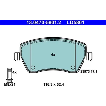 Auto-moto Sada brzdových destiček, kotoučová brzda ATE 13.0470-5801.2