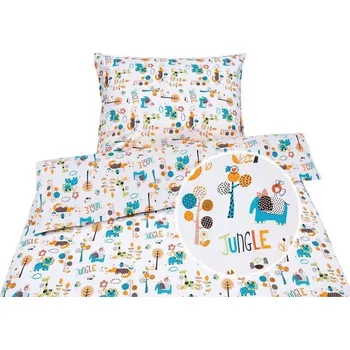 Povlečení Dětské krepové povlečení Jungle - modré 90x140+50x70