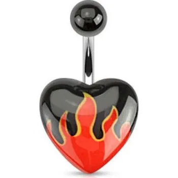 Piercing Piercing do pupíku ohnivé srdce