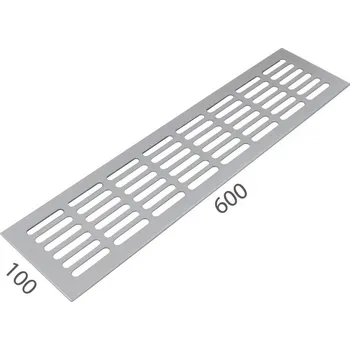 Větrací mřížka SRL - ALFA větrací mřížka šířka 100 x 600 mm 100 mm, 600 mm F1 - Stříbrný elox