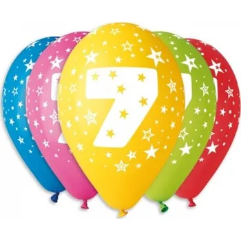 Balónek Balónky nafukovací průměr 30cm – potisk číslice "7", 10ks