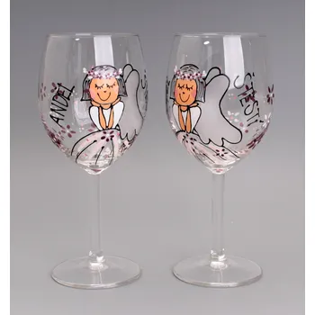 Sklenice Sada vínovek - anděl štěstí