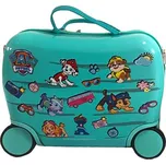 Dětský kufr nízký na kolečkách zelený, tlapková patrola