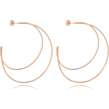 Náušnice Rose gold stříbrné náušnice dvojité KRUHY