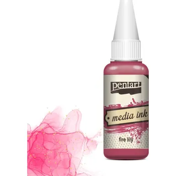 Výtvarná barva Pentart alkoholový inkoust Media Ink 20 ml Barvy Pentart: fire lily