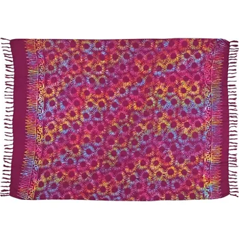 Šátek Šátek sarong Slunečnice fialovo-duhový