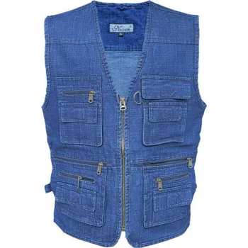 Pánská vesta Numberoplus Pánská džínová vesta s kapsami - Světlě modrá Velikost: XL