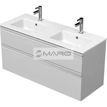 Koupelnový nábytek Smart40 Neo Skříňka se 2 zásuvkami s dvojumyvadlem 120 x 46 cm bílá lesk, NEO 120D 2Z A0016