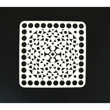 Dřevěné víko zdobené - 20 x 20 cm, vzor 1