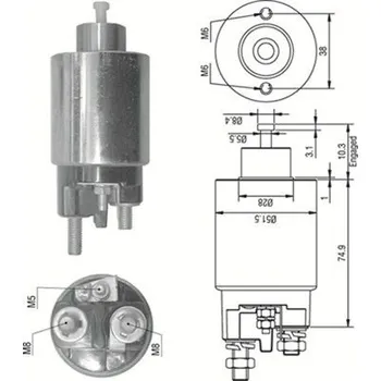 Autoelektrika Elektromagnetický spínač, startér MAGNETI MARELLI MMAAME0354