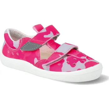 Dívčí sandály Barefoot sandály Beda - Pink Military růžové Velikost: 22