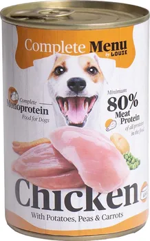 Krmivo pro psa Louie Dog Complete Menu konzerva Chicken/Potatoes/Peas/Carrots 400 g