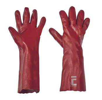 Pracovní rukavice CERVA Redstart celomáčené v PVC 45 cm 10