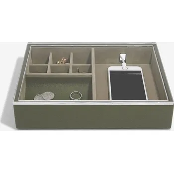 Šperkovnice Stackers, Pánský organizér na prsteny, mobil Valet & Acrylic Lid | zelená 74571