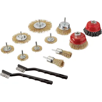Sada na opravu pneumatiky Sada drátěných a hrnkových kartáčů pro čištění kol a dalších součástek, 13 dílů,&nbsp;Welzh (Welzh Werkzeug)