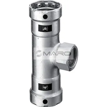 rozdělovač topení Viega Megapress T-kus lisovací 4217.2 s vnitřním závitem 1/2" x Rp1/2" x 1/2" s SC-Contur, 695163