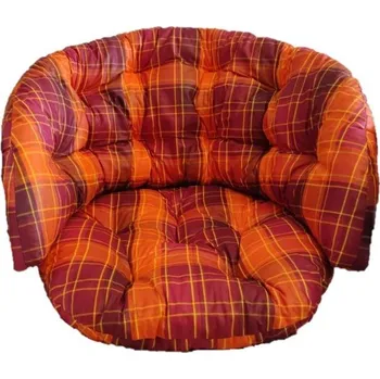 Podsedák Sedák na ratanové křeslo typ Bahama, Paloma - max - oranžovočervená kostka