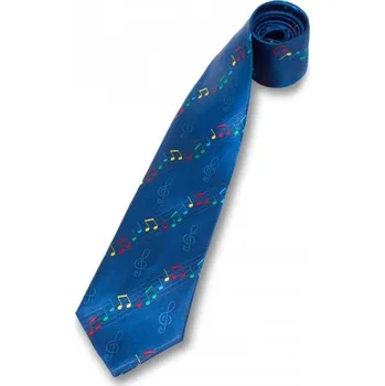 Kravata Kravata barevné noty a houslové klíče - modrá